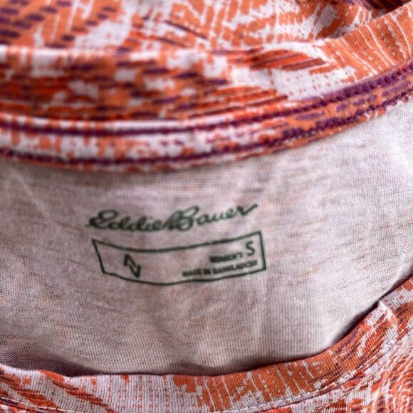 Eddie Bauer Womens Myriad Leaf Print Sleeveless Tank Too Pink Purple Sz S - Picture 6 of 6